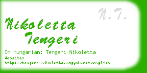 nikoletta tengeri business card